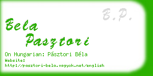 bela pasztori business card
